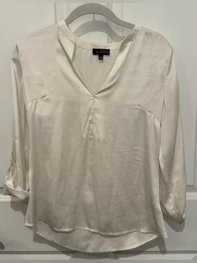 The Limited Women's Ivory Split-Neck Blouse